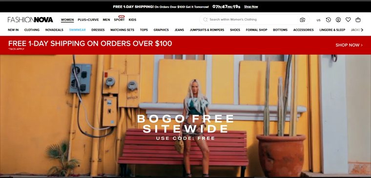 Fashion Nova website
