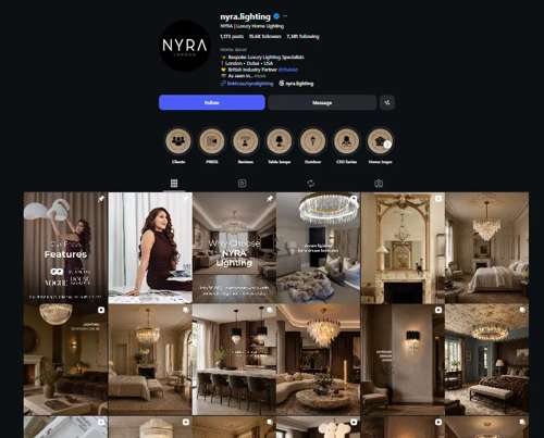 Nyra Lighting Instagram